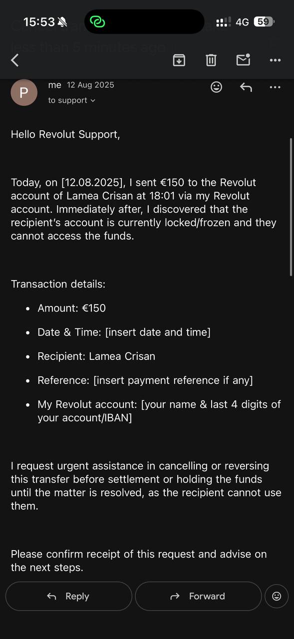 Revolut template with brackets